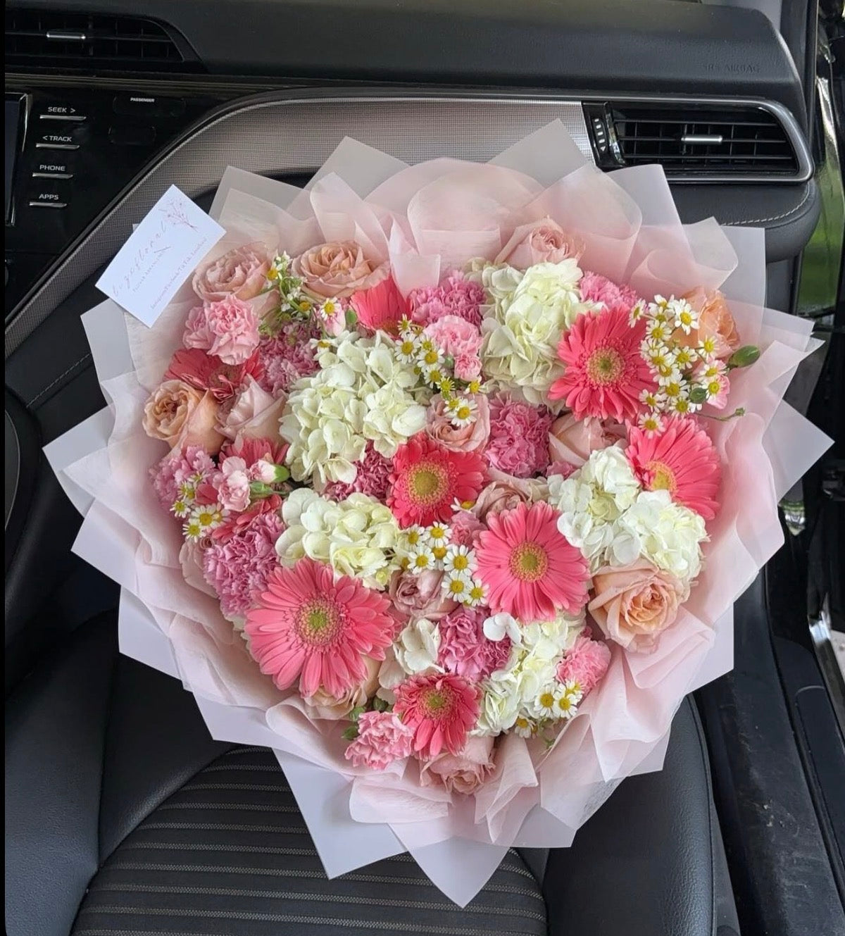 24 Heart Shaped Roses mix with Flowers