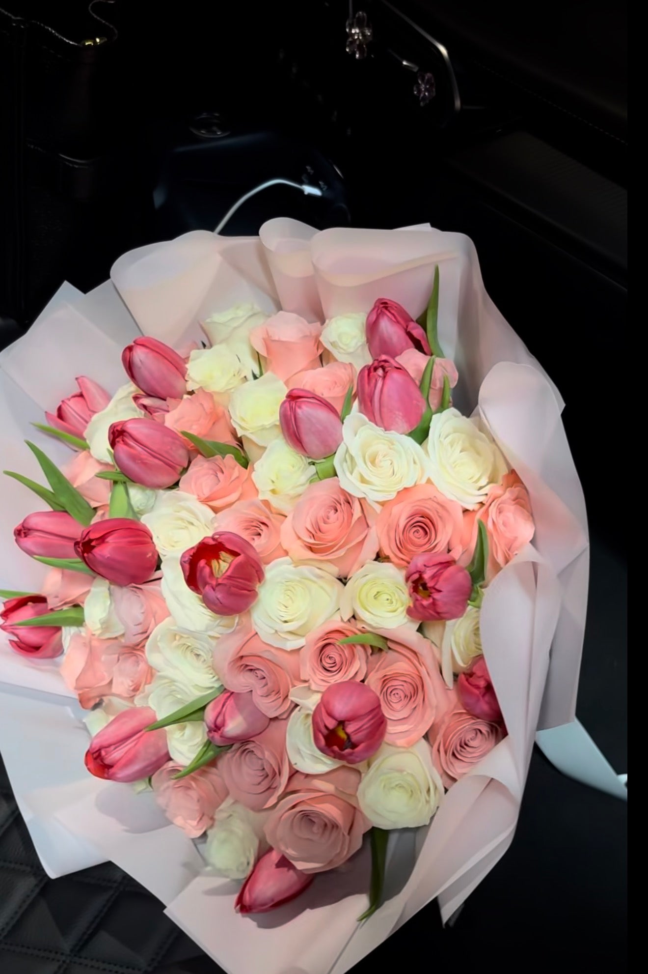 50 Roses and 12 Tulips